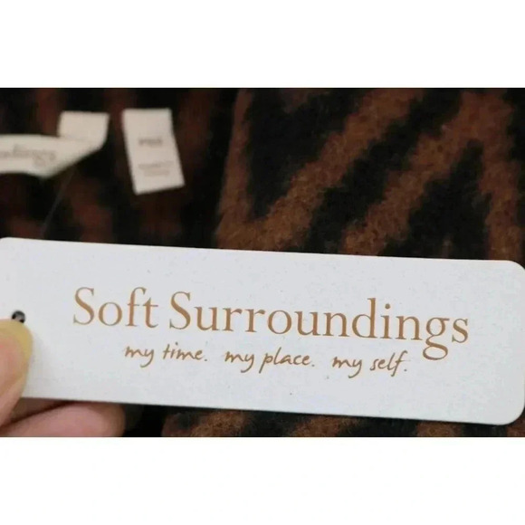 Soft Surroundings Chamonix Duster Black Brown Chevron-PXS-Wool Blend-New w/Tags - Picture 3 of 10